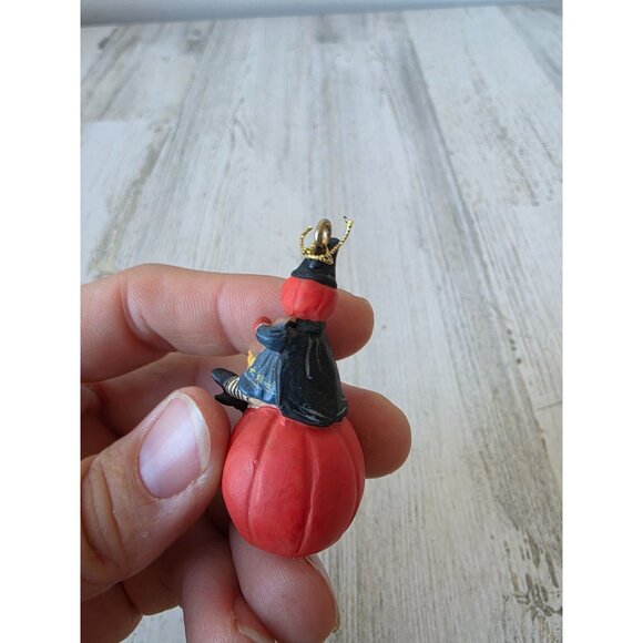 Dept 56 polliwoggs mini pumpkin witch ornament Halloween shabby chic jack-o'-lan - Picture 4 of 8
